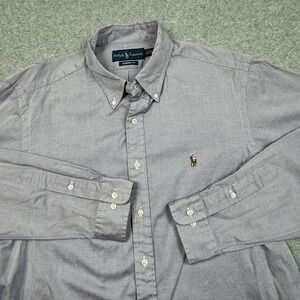 Ralph Lauren Vintage Classic Fit Shirt Mens 16.5 36/37 Purple Button Down Cotton